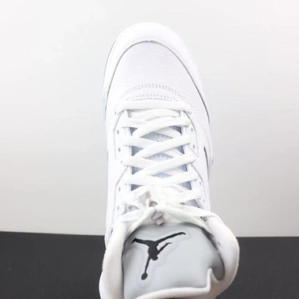Jordan White Ice Blue Retro 5 Sneakers